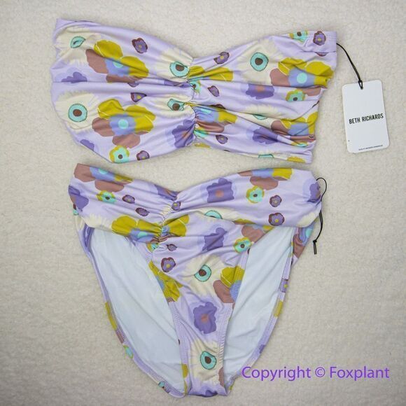 New! Set! Beth Richards Delrey Bikini Top and bottom, 70’s‎ floral bikini, M - Picture 2 of 11